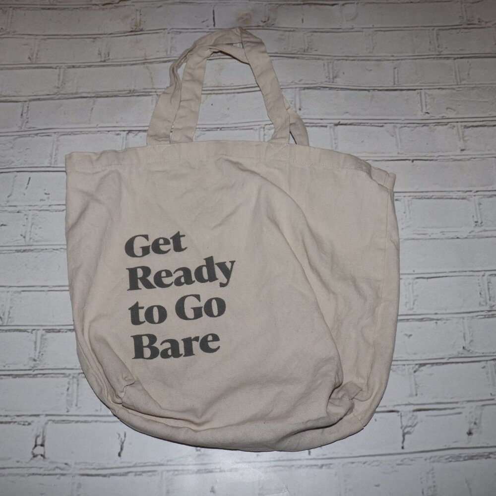 🤎 Canvas “Get Ready to Go Bare” Tote Bag · 15x17" "Bare Home"